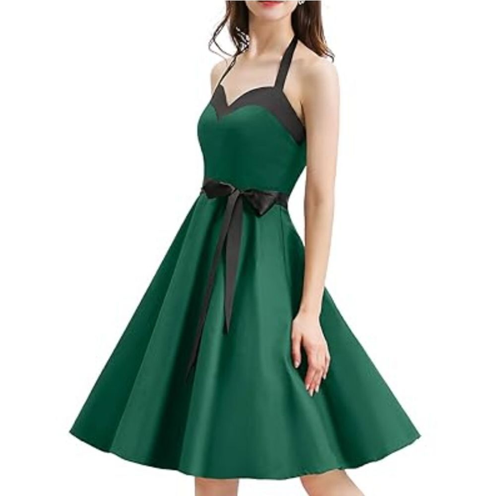 Dressystar Green Pin-Up Dress Rockabilly
